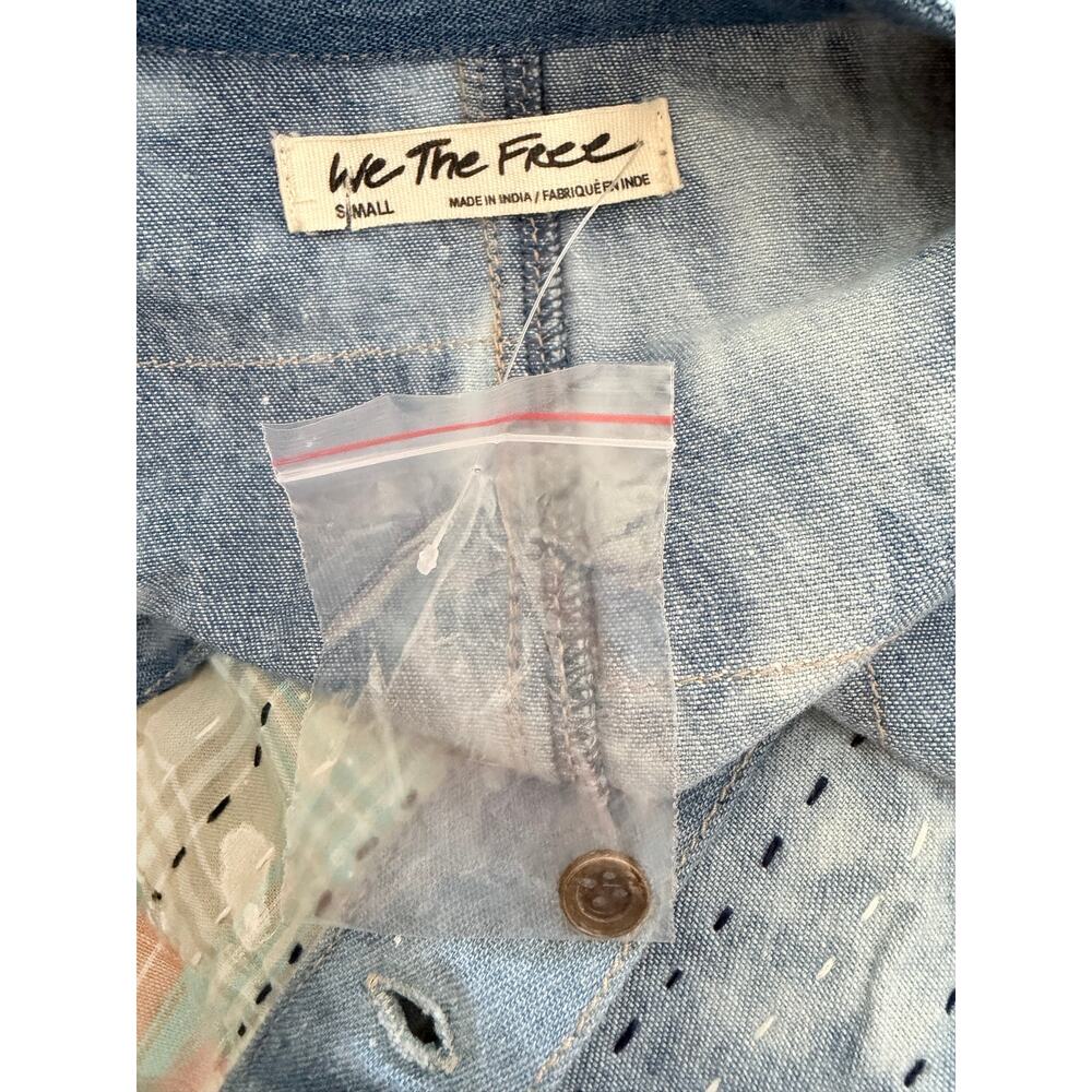 Free People We The Free Phoenix Patched Shirt Dress Duster New Small - Picture 5 of 8